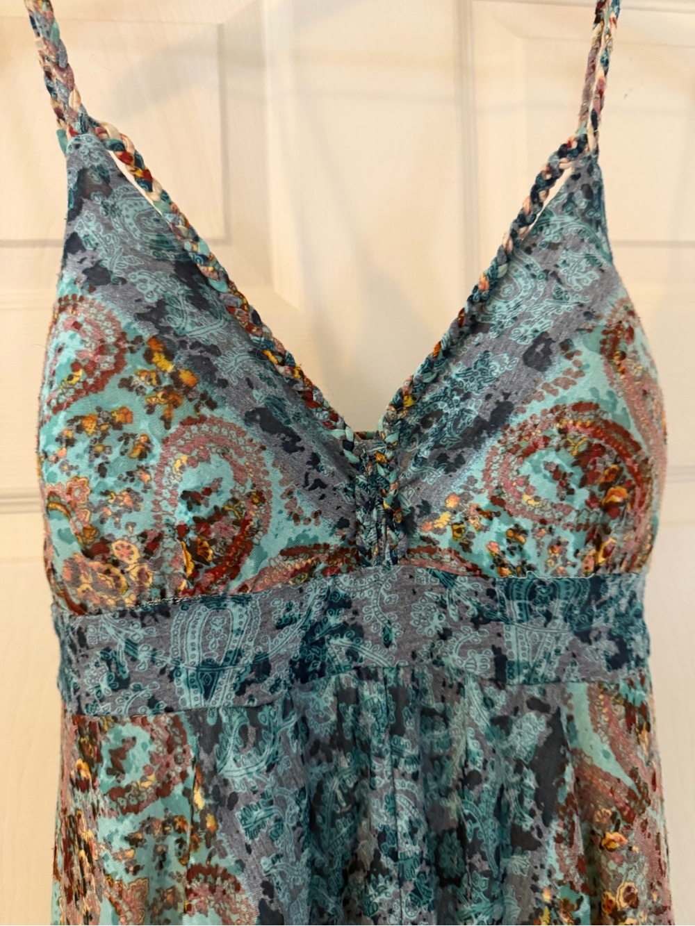 American Rag Blue & Brown Paisley Maxi Dress with Spaghetti Straps - Picture 5 of 8